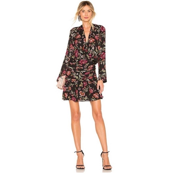 A.L.C $595 Floral Ruched Dress - Picture 1 of 13